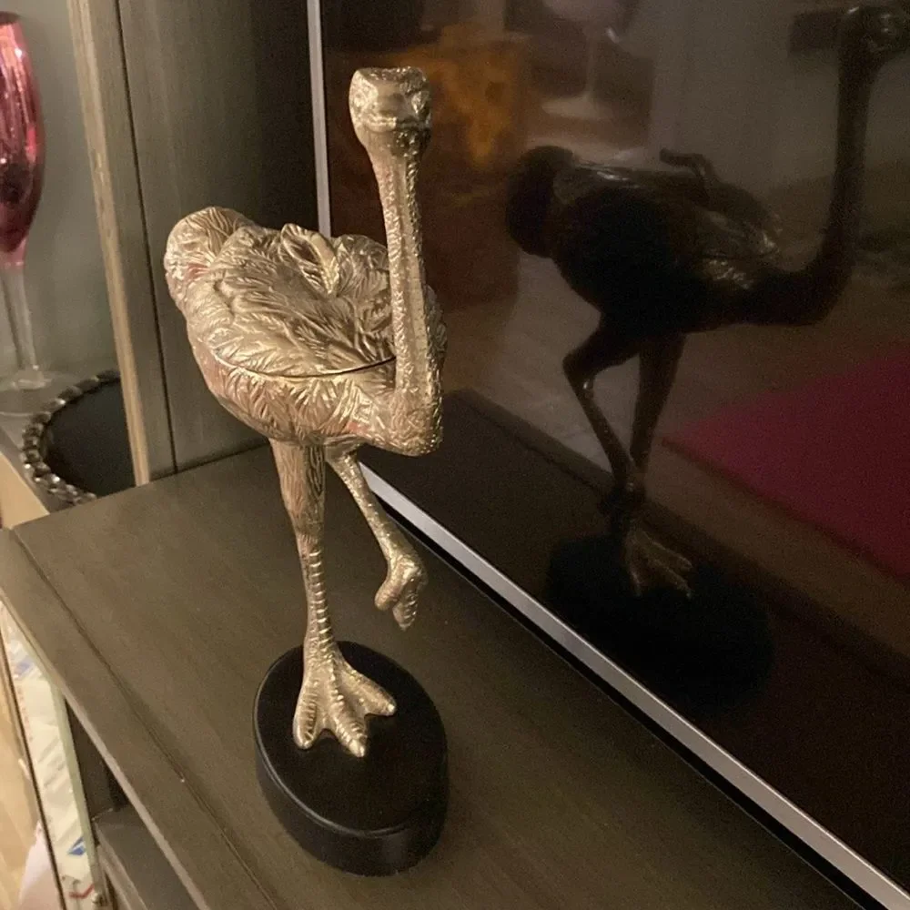 ZGallerie brass ostrich box on stand